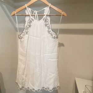 Lulu’s Lush boutique white shift halter dress sz XS